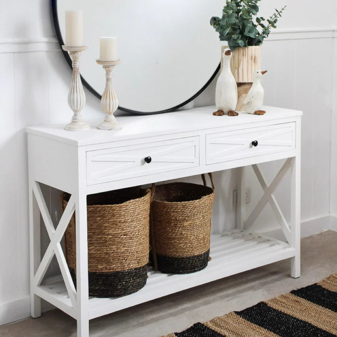 Transform Your Space With Coastal Console White Final Touch Decor
