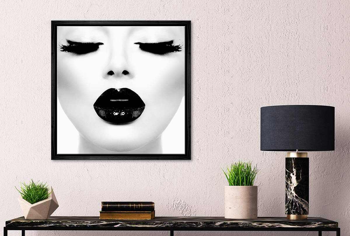 Black Lips 2 | | Fashion Canvas Wall Art Print - Final Touch Decor