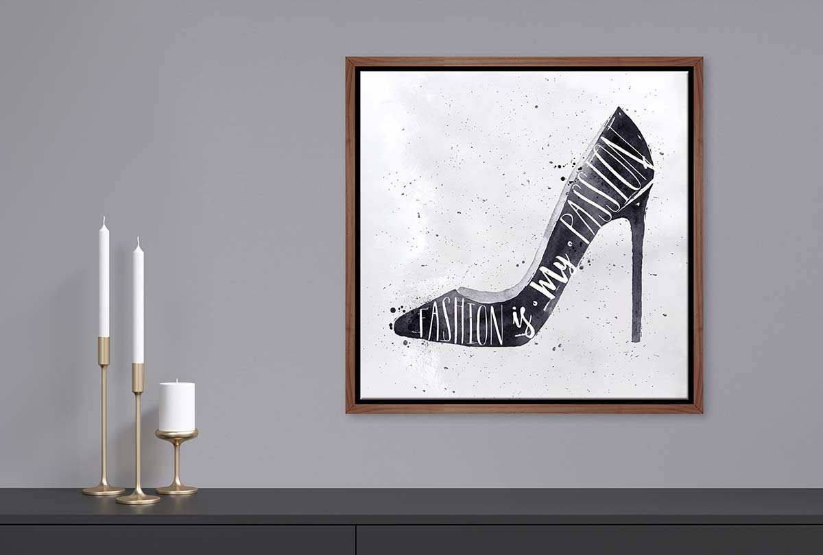 Fashion Is My Passion Stiletto | Fashion Canvas Wall Art Print - Final Touch Decor