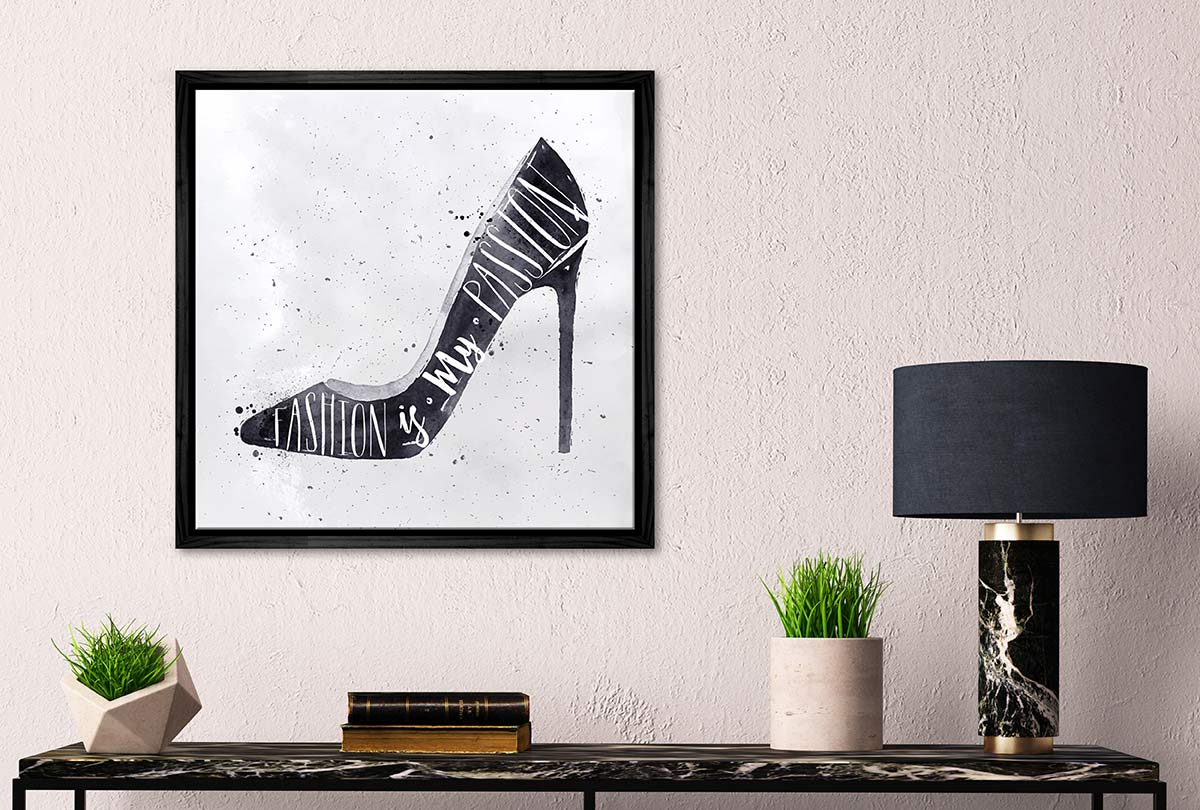 Fashion Is My Passion Stiletto | Fashion Canvas Wall Art Print - Final Touch Decor