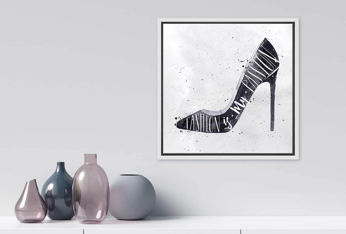 Fashion Is My Passion Stiletto | Fashion Canvas Wall Art Print - Final Touch Decor