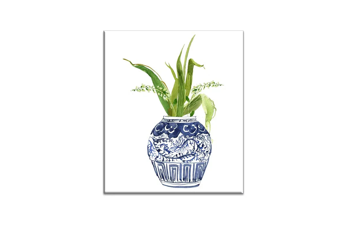 Chinoiserie Vase Orchid | Hamptons Canvas Wall Art Print - Final Touch Decor