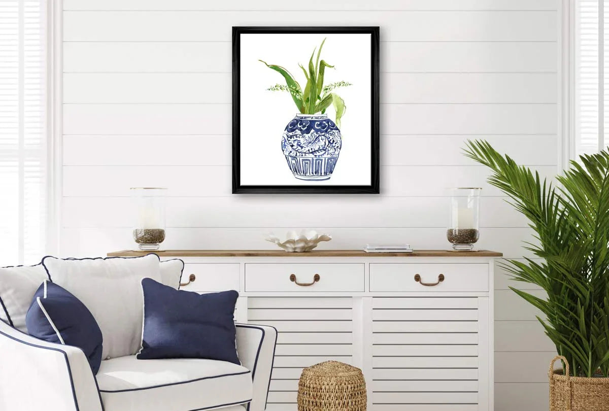 Chinoiserie Vase Orchid | Hamptons Canvas Wall Art Print - Final Touch Decor