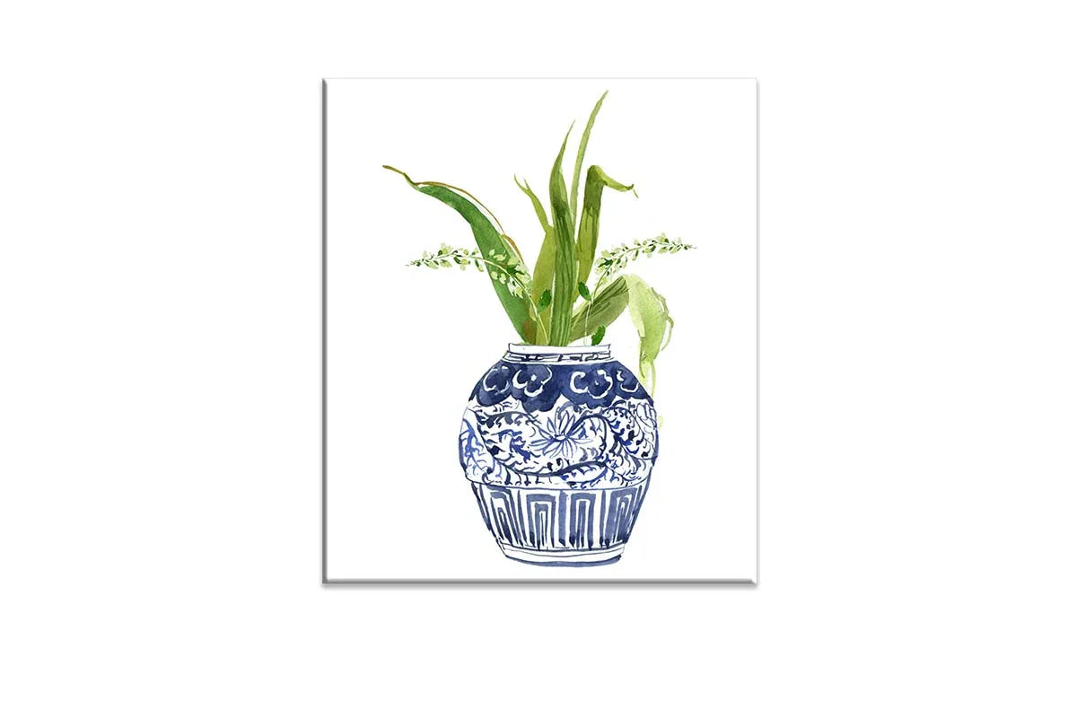 Chinoiserie Vase Orchid | Hamptons Canvas Wall Art Print - Final Touch Decor