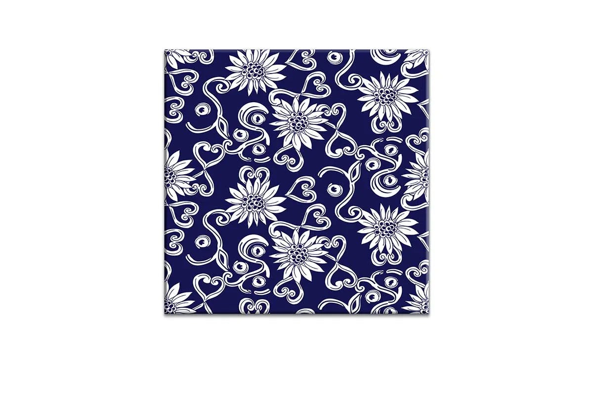 Navy White Pattern 2 | Hamptons Canvas Wall Art Print - Final Touch Decor