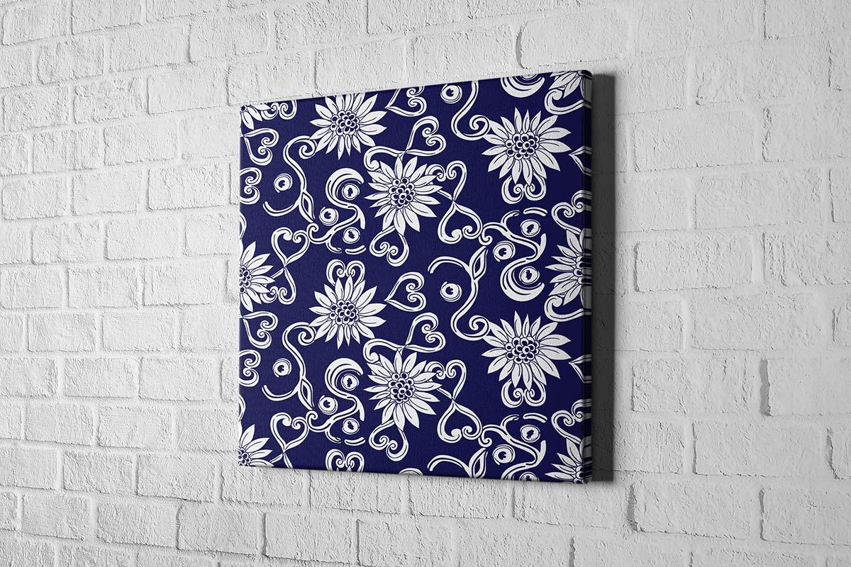 Navy White Pattern 2 | Hamptons Canvas Wall Art Print - Final Touch Decor