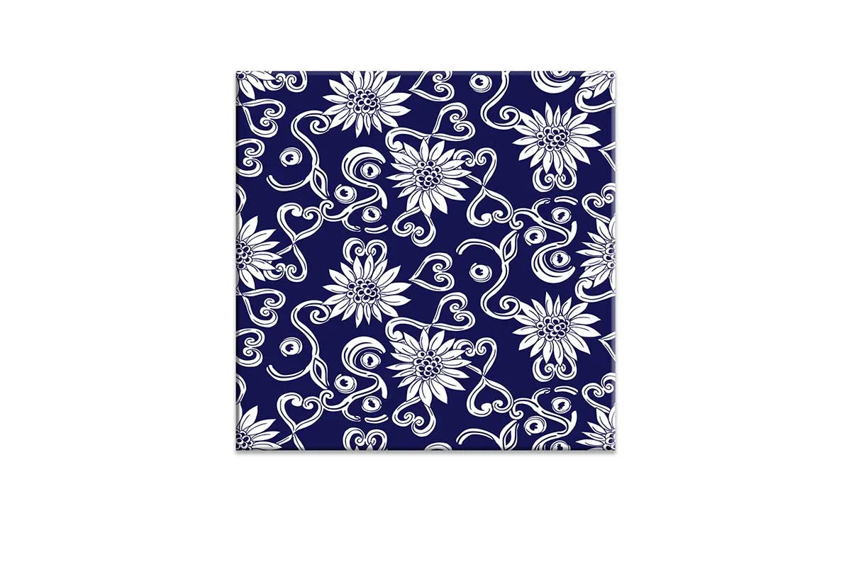 Navy White Pattern 2 | Hamptons Canvas Wall Art Print - Final Touch Decor