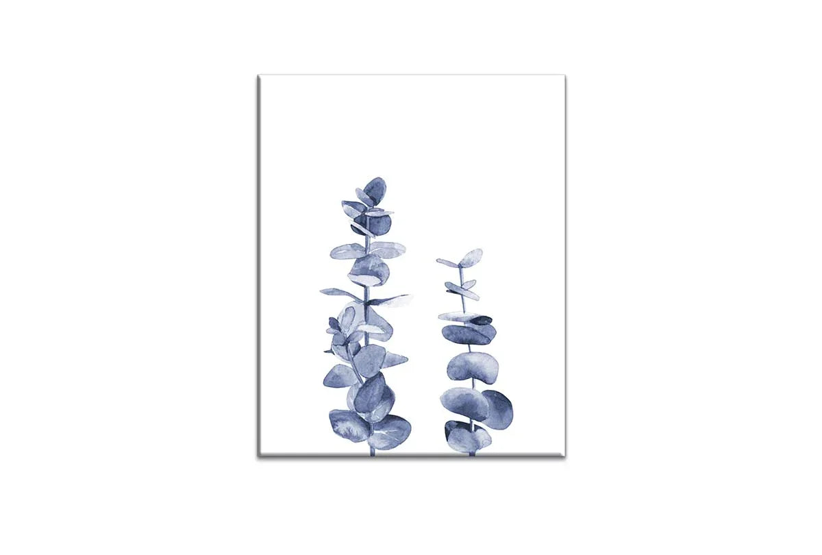 Blue Leaves | Hamptons Canvas Wall Art Print - Final Touch Decor