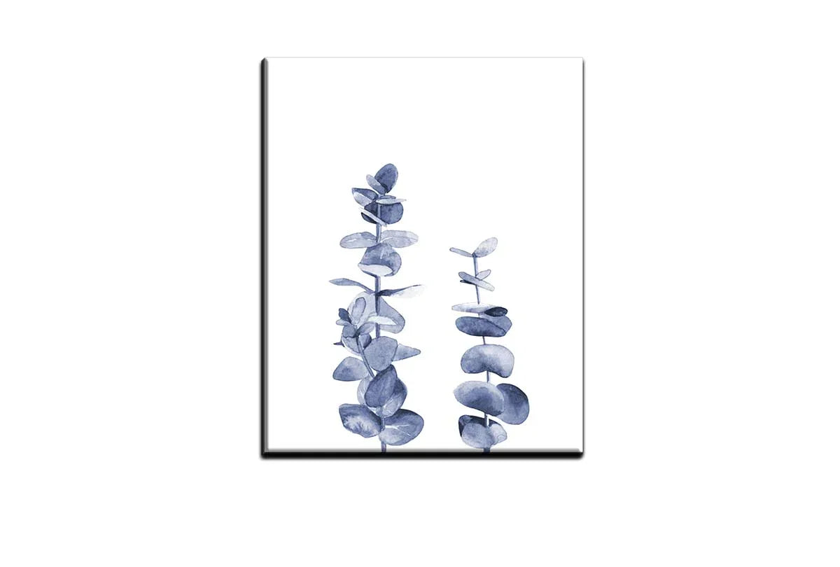 Blue Leaves | Hamptons Canvas Wall Art Print - Final Touch Decor