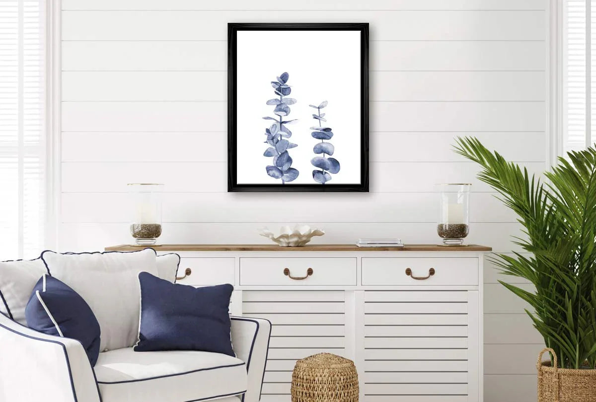 Blue Leaves | Hamptons Canvas Wall Art Print - Final Touch Decor