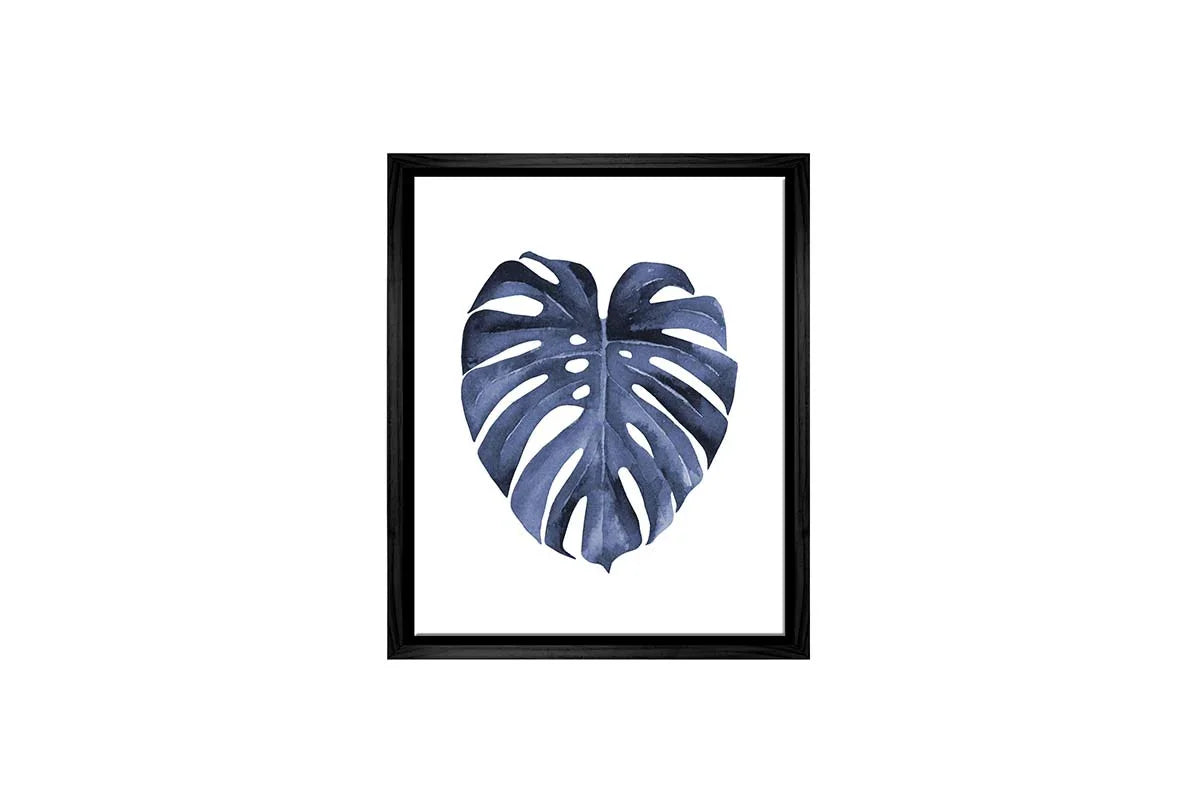 Blue Monstera Leaf | Hamptons Canvas Wall Art Print - Final Touch Decor