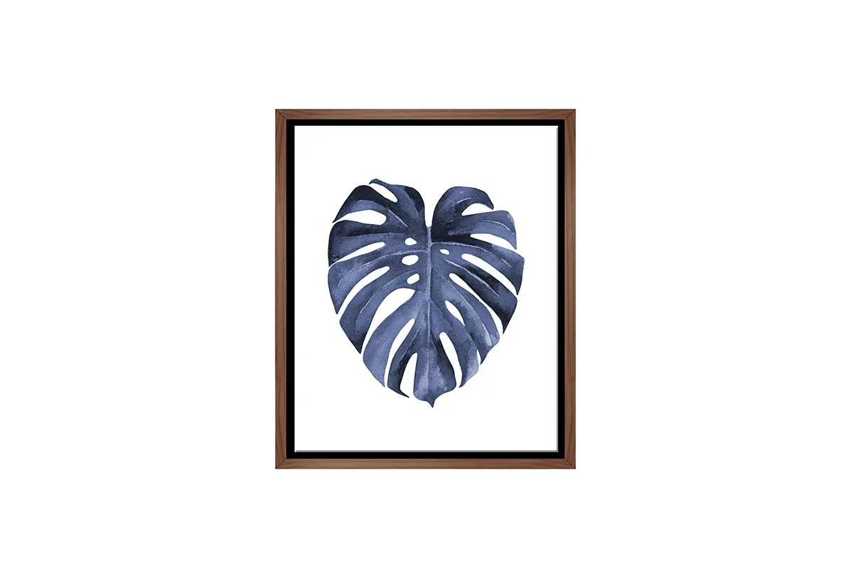 Blue Monstera Leaf | Hamptons Canvas Wall Art Print - Final Touch Decor