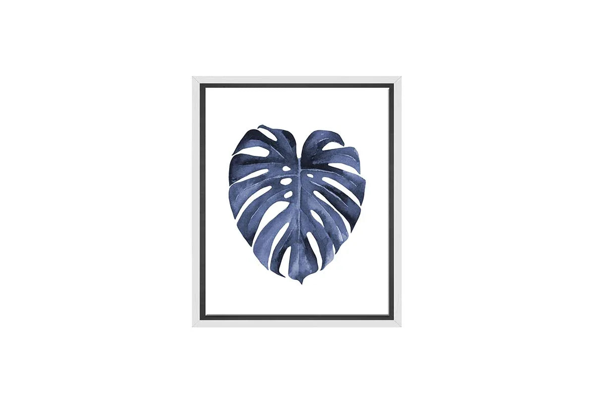Blue Monstera Leaf | Hamptons Canvas Wall Art Print - Final Touch Decor