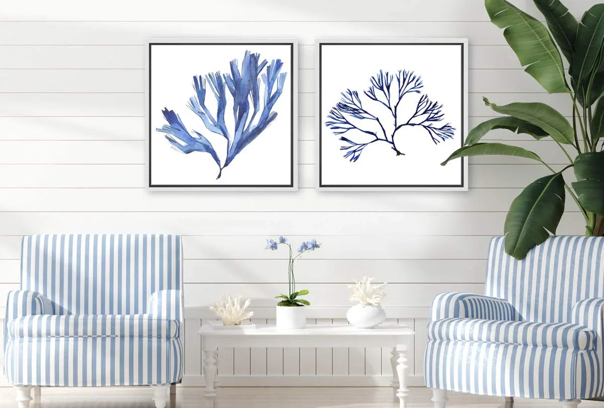 Blue Seaweed 2 | Hamptons Canvas Wall Art Print - Final Touch Decor