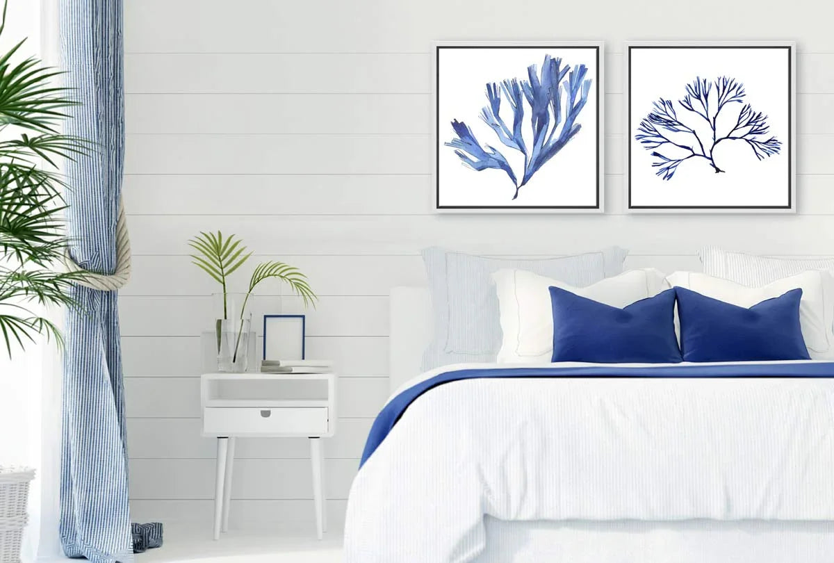 Blue Seaweed 2 | Hamptons Canvas Wall Art Print - Final Touch Decor
