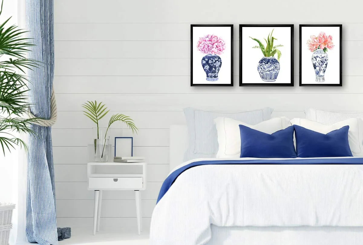 Chinoiserie Vase Orchid | Hamptons Canvas Wall Art Print - Final Touch Decor
