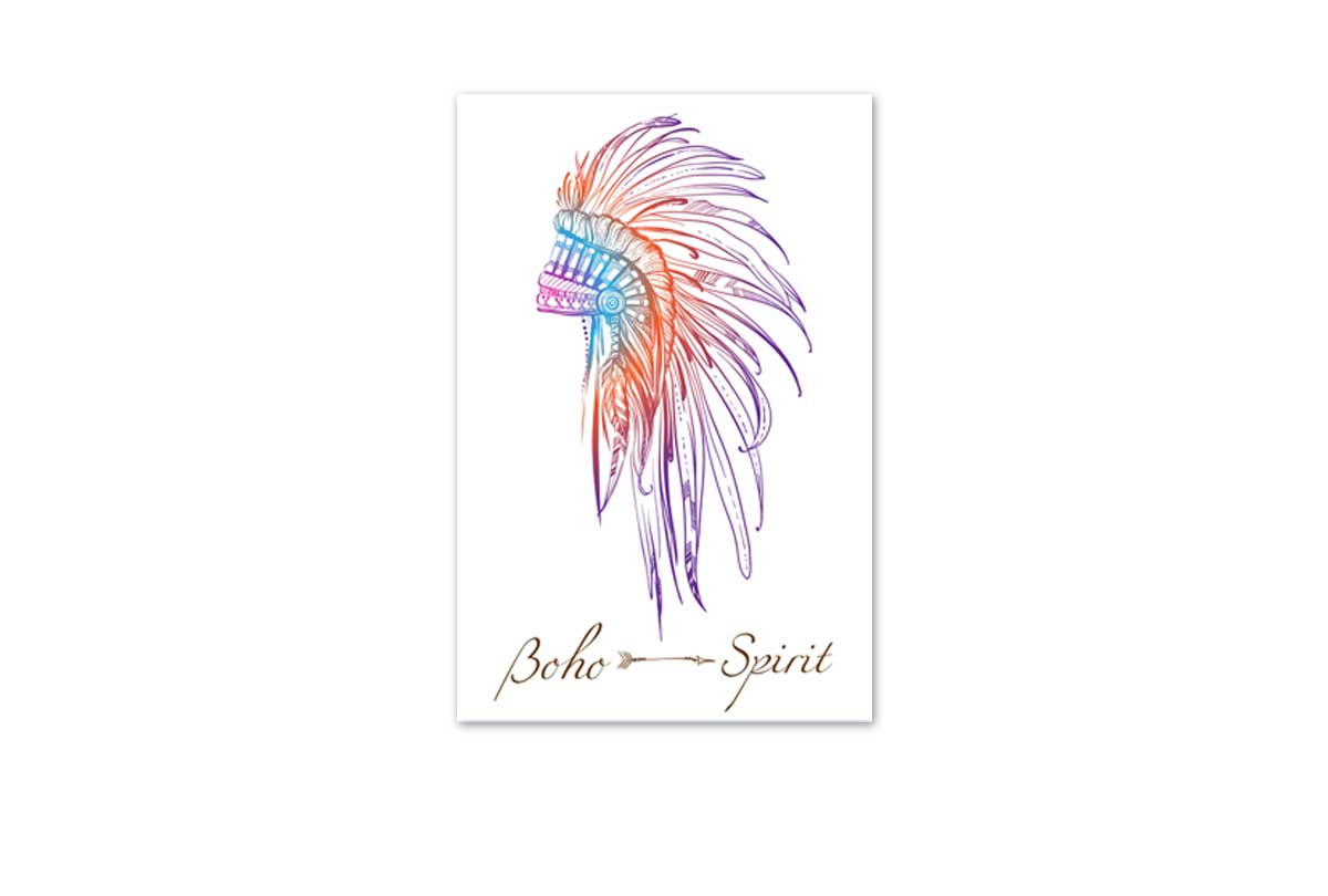 Boho Head Dress 3 | Tribal Canvas Wall Art Print - Final Touch Decor
