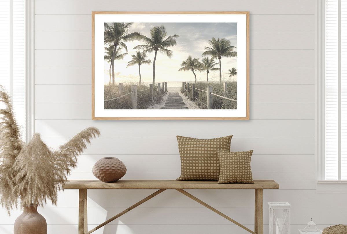 Beach Palm Boardwalk | Wall Art Print - Final Touch Decor