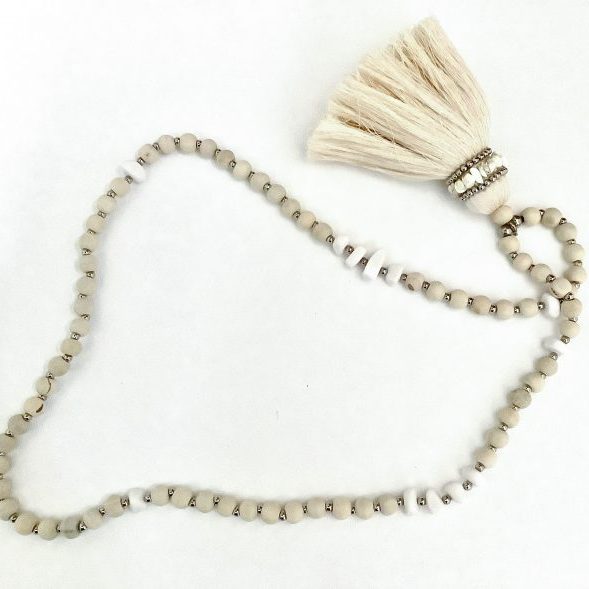 Beaded Strand with Tassel Natural - Final Touch Decor