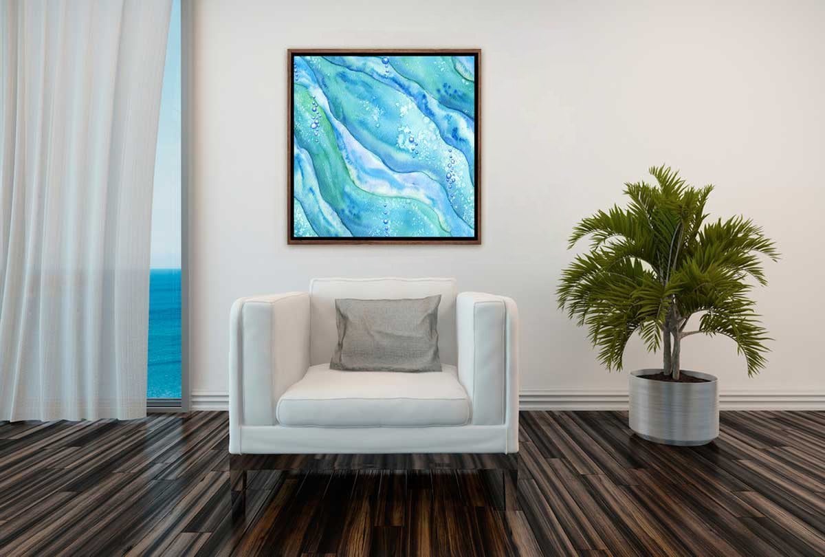 Abstract Aqua Teal Water | Canvas Wall Art Print - Final Touch Decor