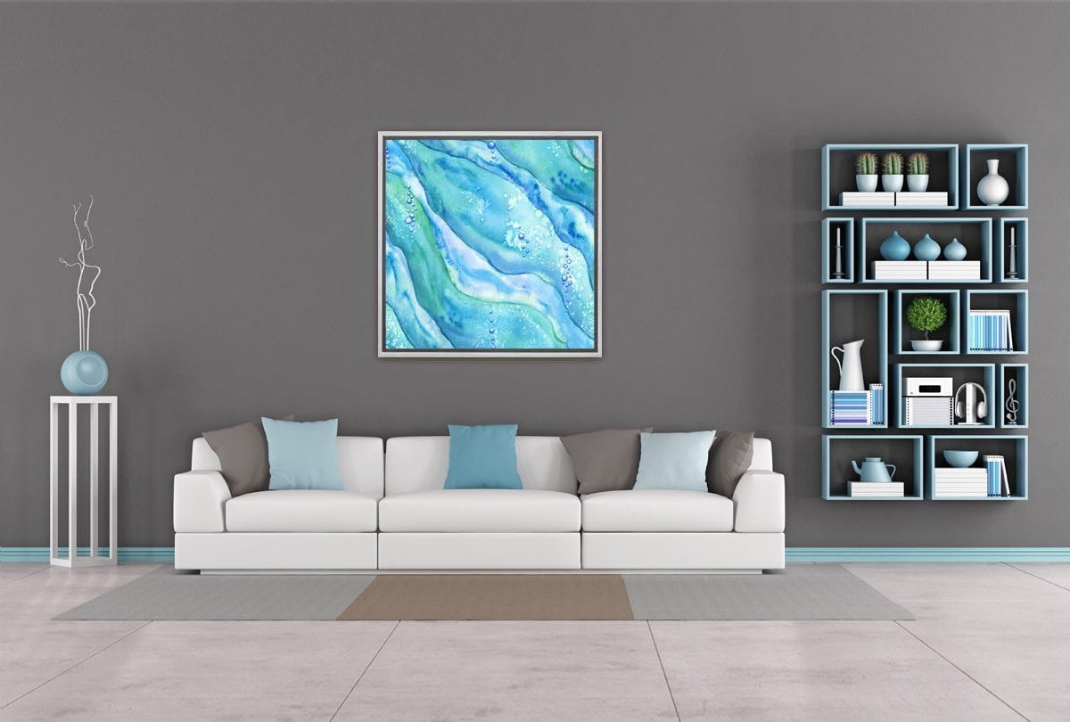Abstract Aqua Teal Water | Canvas Wall Art Print - Final Touch Decor