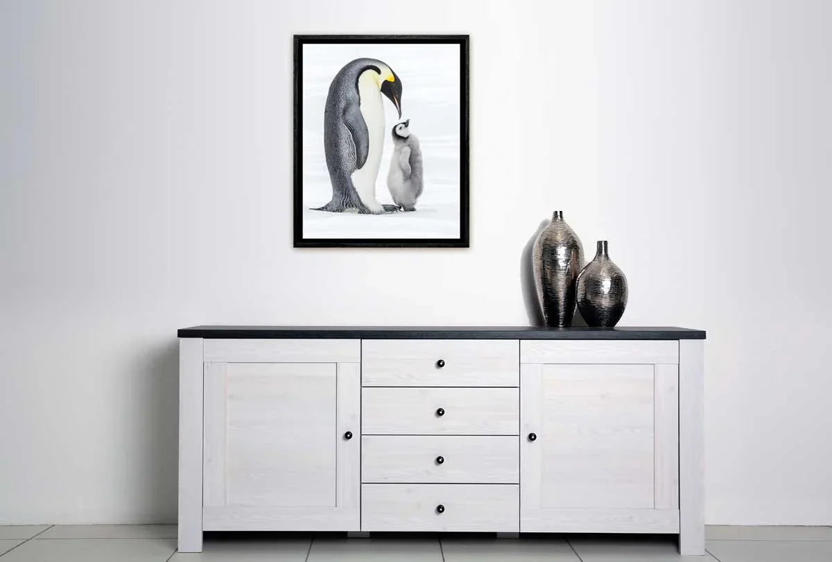 Penguin With Chick Watercolour | Canvas Wall Art Print - Final Touch Decor