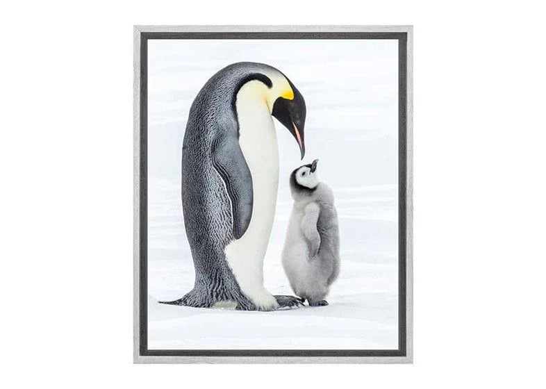 Penguin With Chick Watercolour | Canvas Wall Art Print - Final Touch Decor