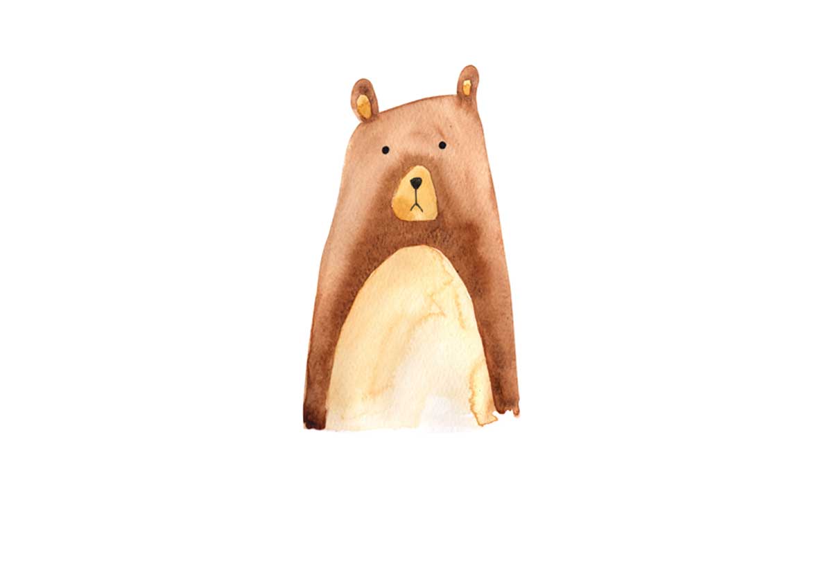 Brown Bear | Kids Woodland Print | Canvas Wall Art Print - Final Touch Decor
