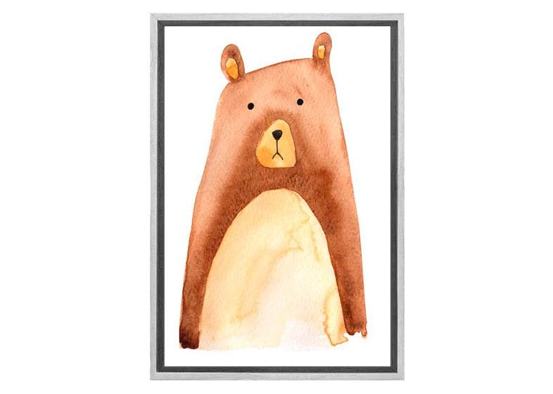 Brown Bear | Kids Woodland Print | Canvas Wall Art Print - Final Touch Decor