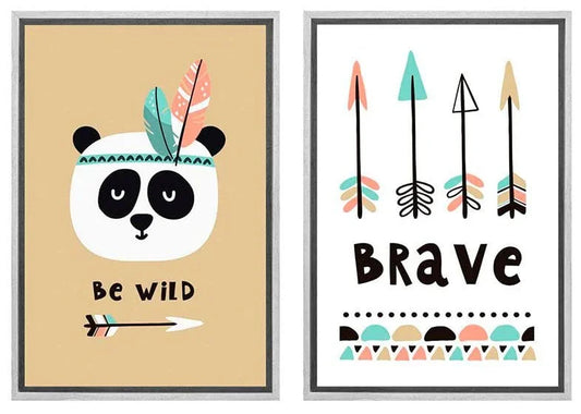 Be Wild & Brave | Kids Boho Print Set | Wall Art Decor - Final Touch Decor