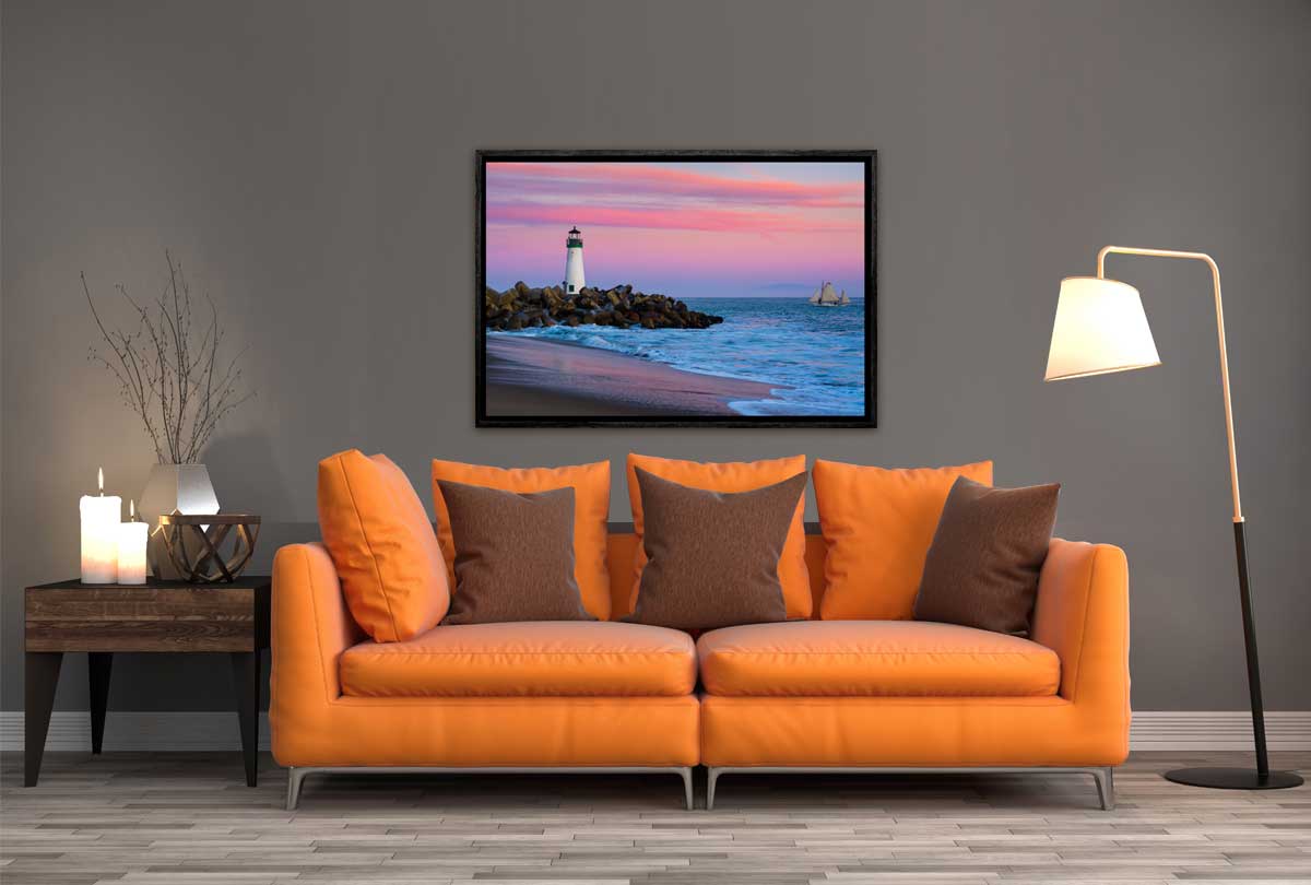 Beach Lighthouse Sunset | Beach Wall Art Print - Final Touch Decor