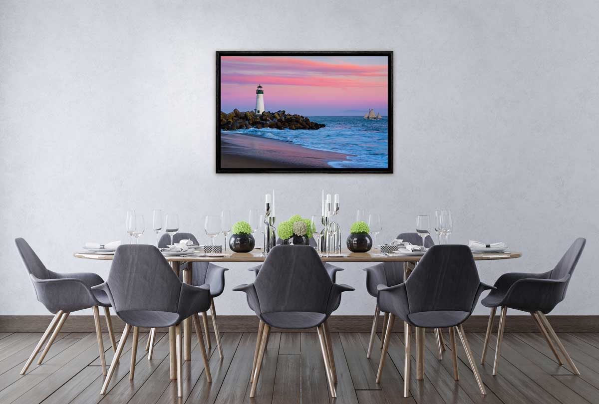 Beach Lighthouse Sunset | Beach Wall Art Print - Final Touch Decor