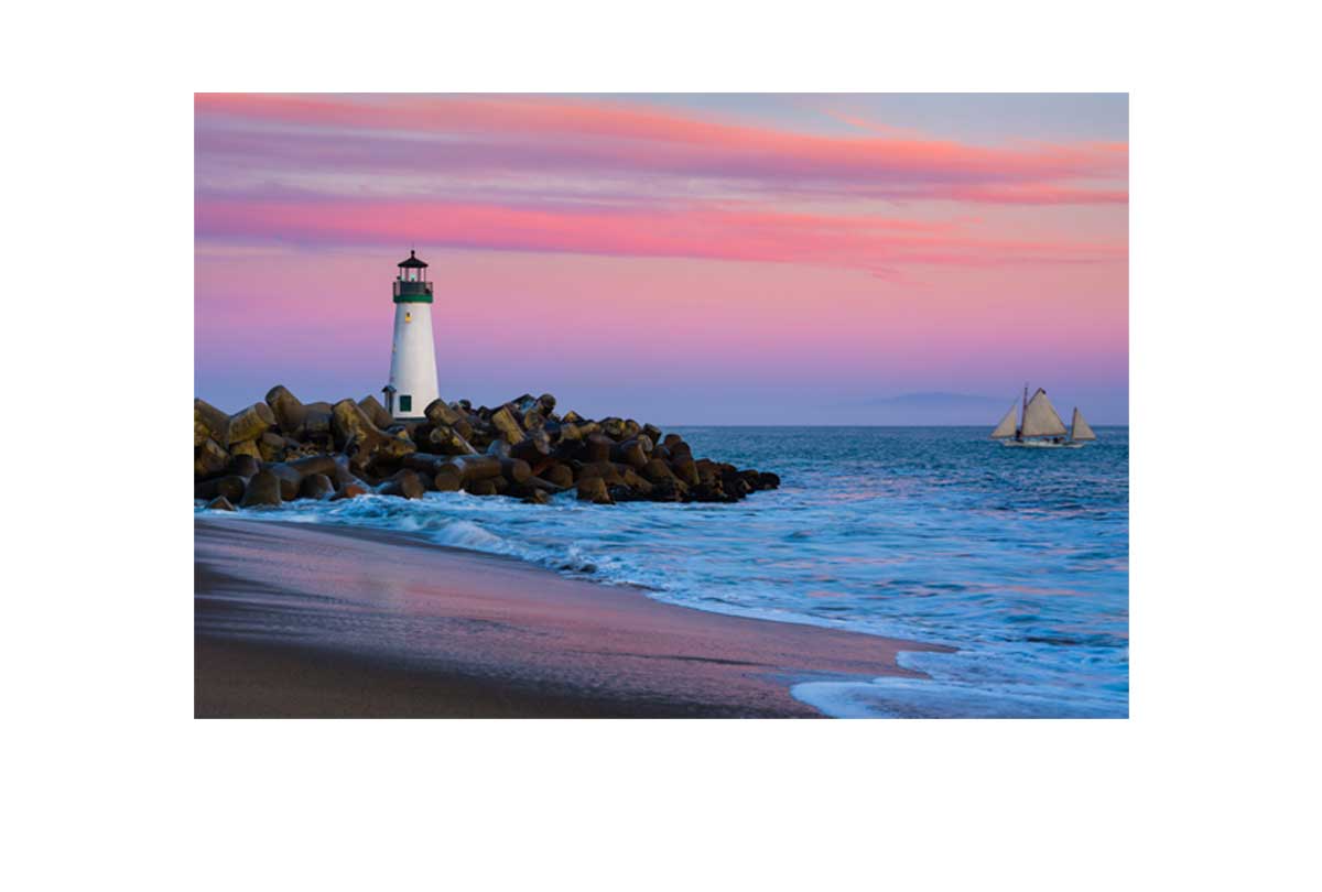 Beach Lighthouse Sunset | Beach Wall Art Print - Final Touch Decor