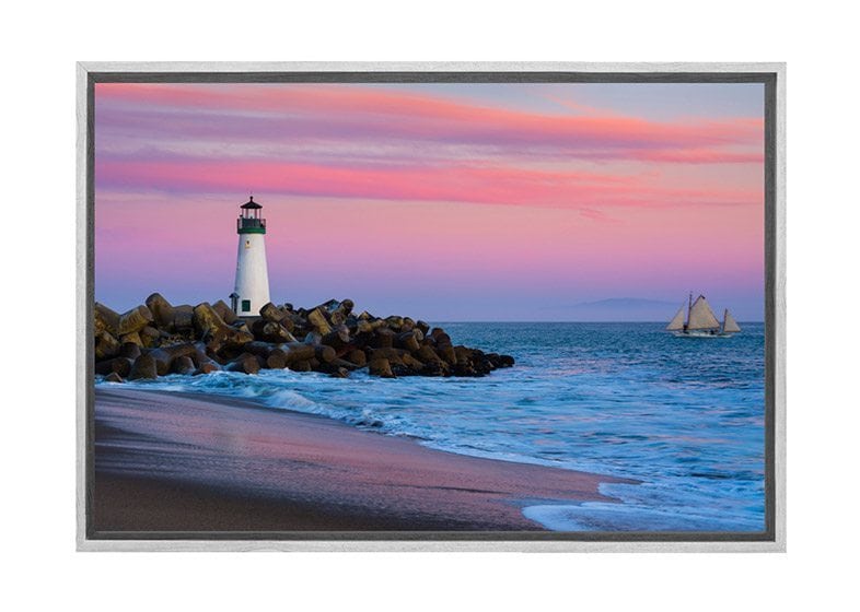 Beach Lighthouse Sunset | Beach Wall Art Print - Final Touch Decor
