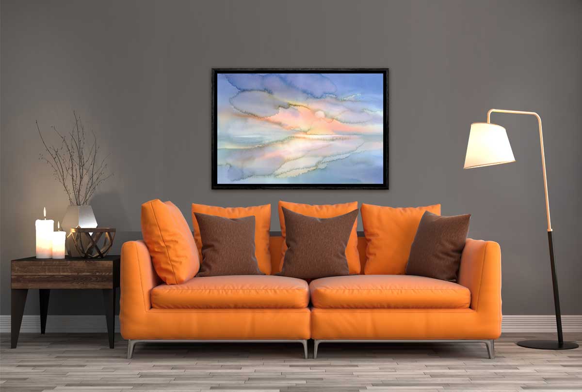 Sunrise Over Glassy Lake | Abstract Wall Art Print - Final Touch Decor