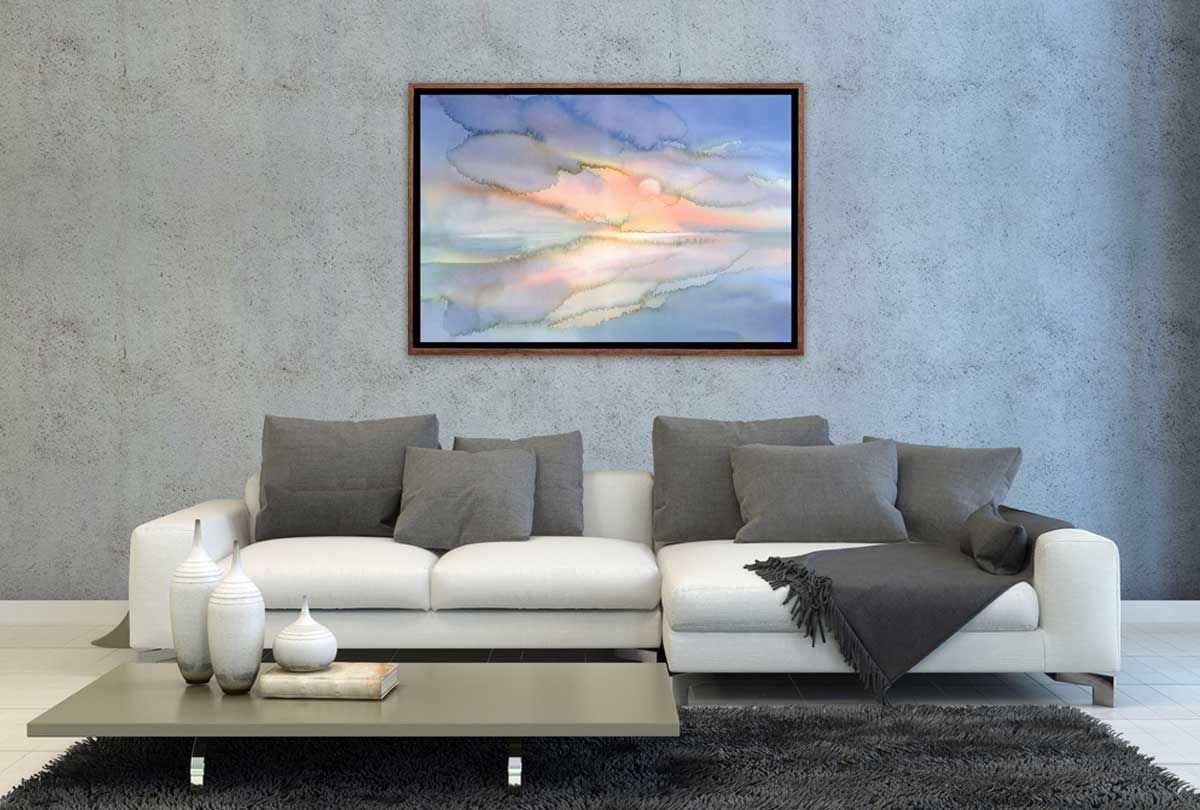 Sunrise Over Glassy Lake | Abstract Wall Art Print - Final Touch Decor