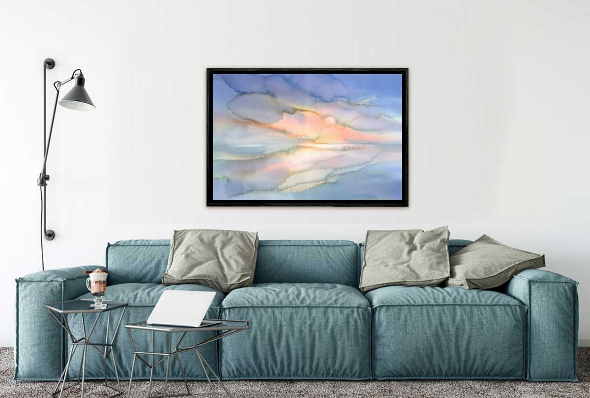 Sunrise Over Glassy Lake | Abstract Wall Art Print - Final Touch Decor