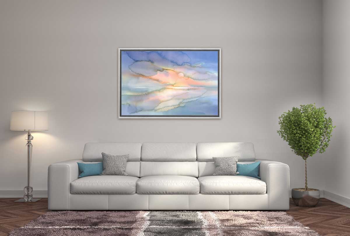 Sunrise Over Glassy Lake | Abstract Wall Art Print - Final Touch Decor