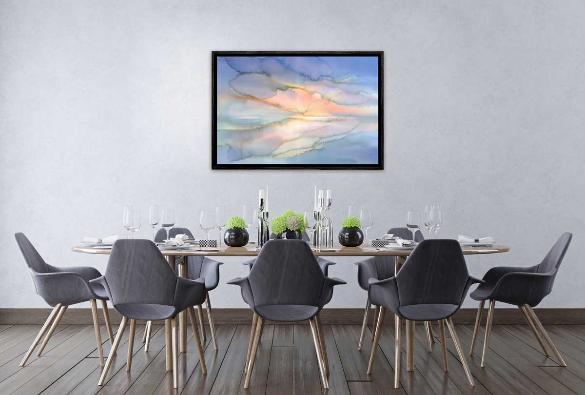 Sunrise Over Glassy Lake | Abstract Wall Art Print - Final Touch Decor