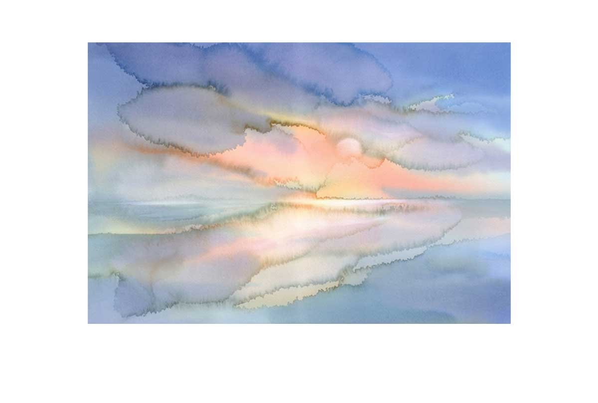 Sunrise Over Glassy Lake | Abstract Wall Art Print - Final Touch Decor
