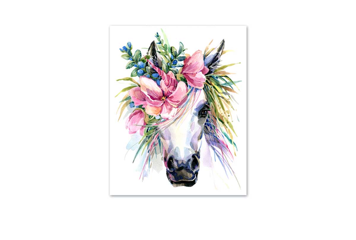 Floral Unicorn | Girls Room Wall Art Print - Final Touch Decor