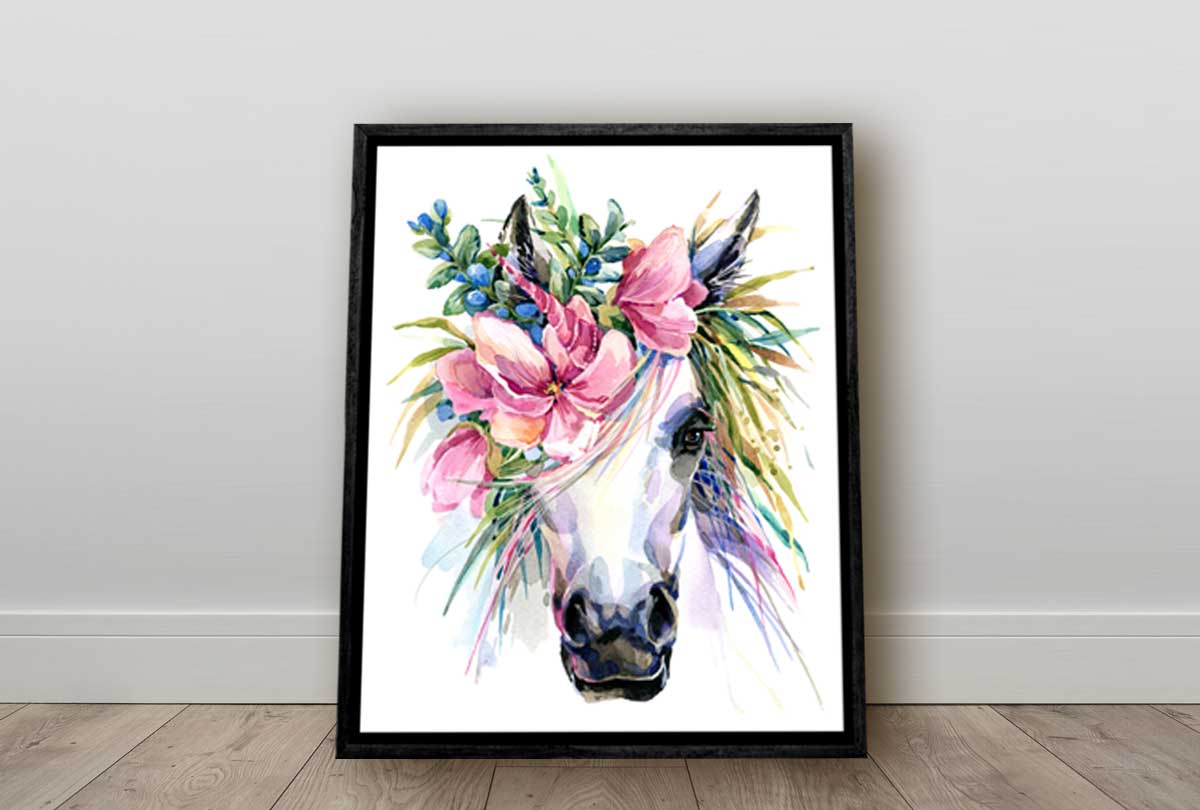 Floral Unicorn | Girls Room Wall Art Print - Final Touch Decor