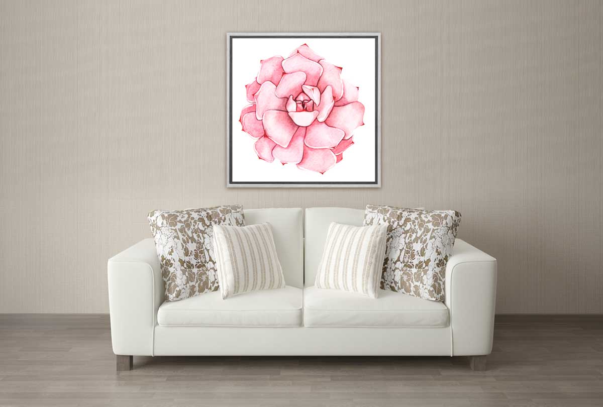 Pink Succulent Watercolour | Canvas Wall Art Print - Final Touch Decor