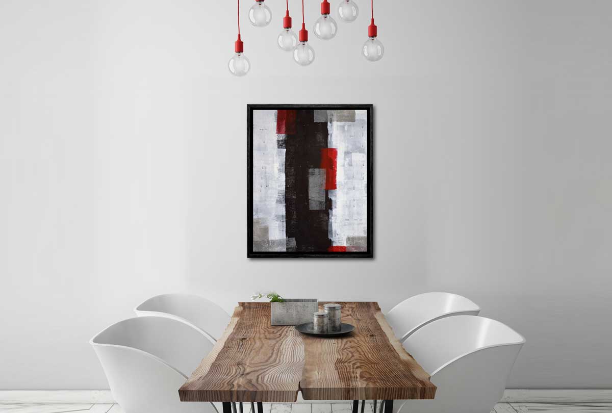 Black, Red & White Abstract | Canvas Wall Art Print - Final Touch Decor