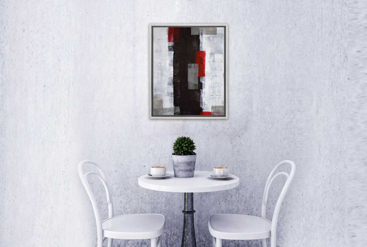 Black, Red & White Abstract | Canvas Wall Art Print - Final Touch Decor