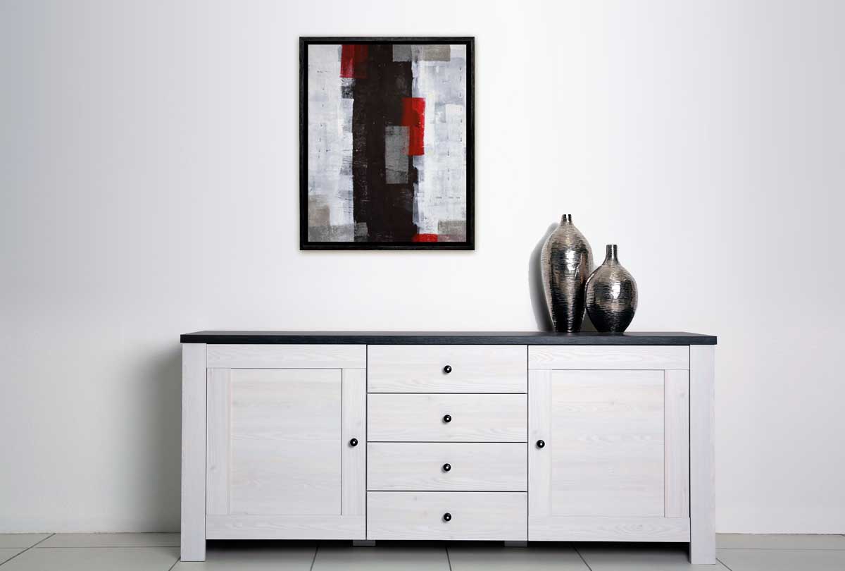 Black, Red & White Abstract | Canvas Wall Art Print - Final Touch Decor