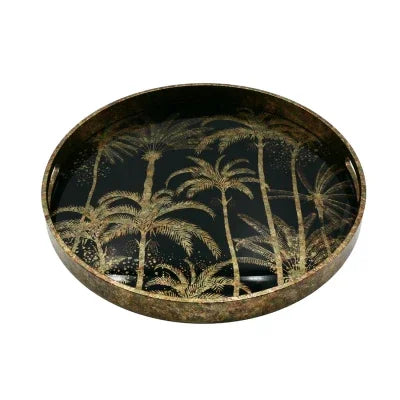Gold Palm Tree Tray 45cm - Final Touch Decor