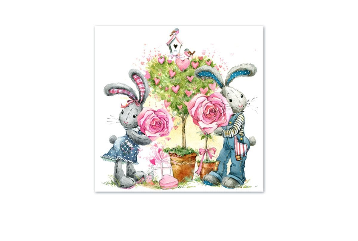 Shy Bunnies | Canvas Art Print - Final Touch Decor