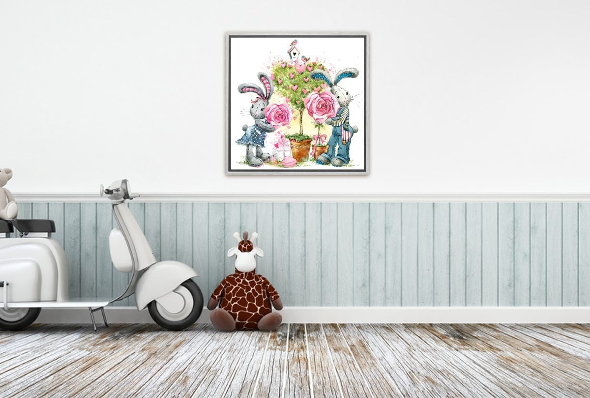 Shy Bunnies | Canvas Art Print - Final Touch Decor