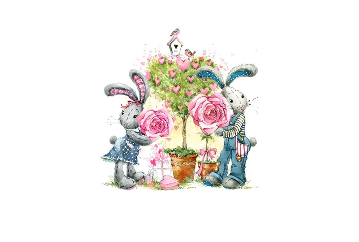 Shy Bunnies | Canvas Art Print - Final Touch Decor